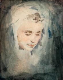 Mystery Artist: Symbolist School, Watercolor Painting on Paper, Circa 1900