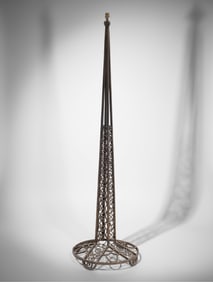 Edgar Brandt Style Art Deco Wrought Iron Floor Lamp, Circa 1930s