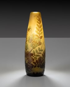 Signed Emile Galle Art Nouveau Cameo Art Glass Vase