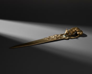 Albert Marionnet French Art Nouveau Bronze Letter Opener, Signed, Circa 1900