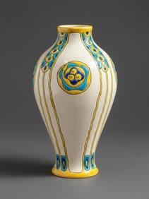 Charles Catteau Art Deco Ceramic Vase, Boch Freres Keramis, Circa 1925, Signed