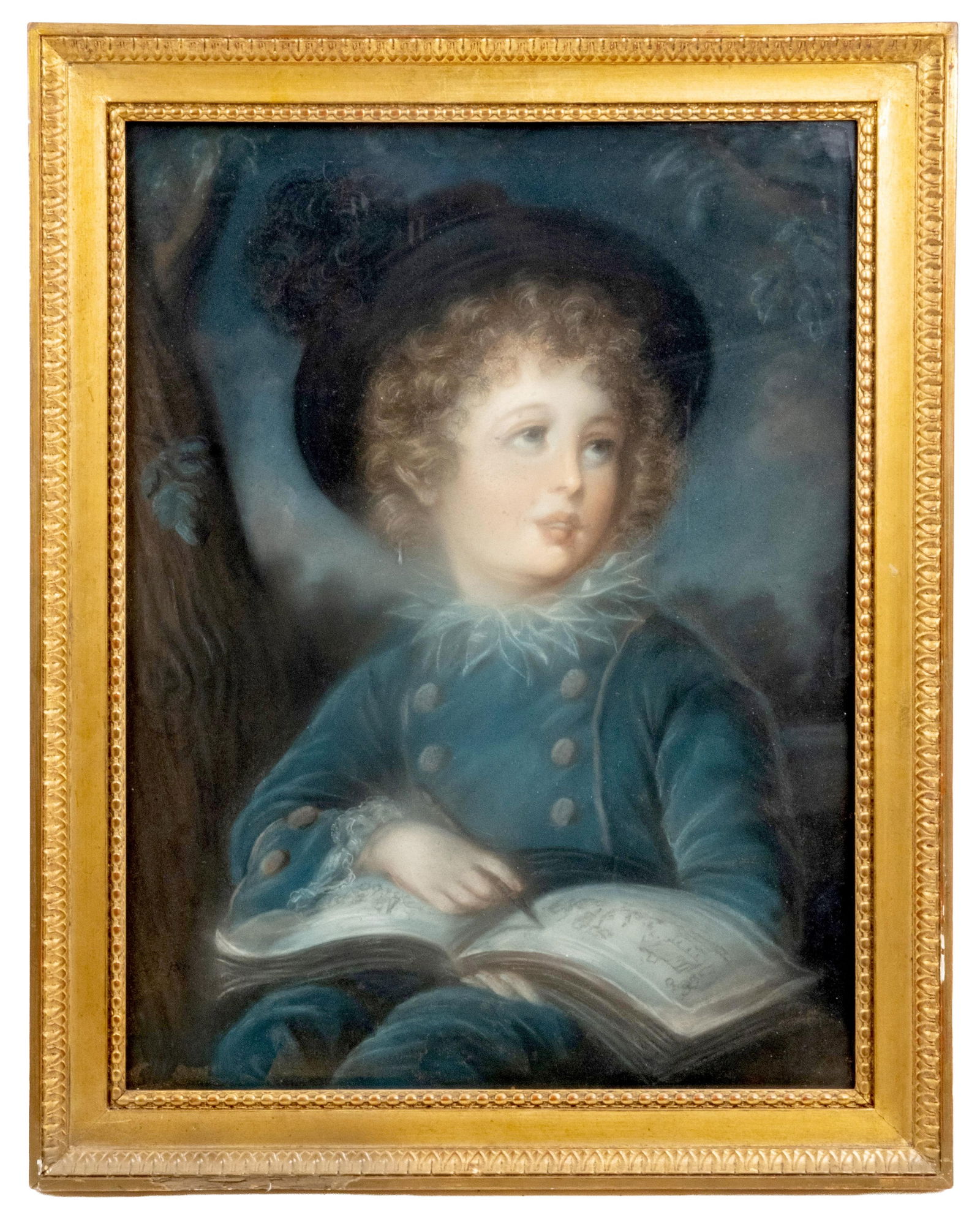Sir Robert Palmer (monogram) English Pastel Painting titled "Young Artist, " attrib, 18th century (1 of 7)