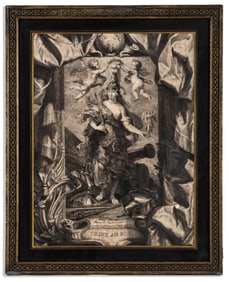Jean-Baptiste Massé Engraving of Marie de’ Medici as Minerva, Circa 1708