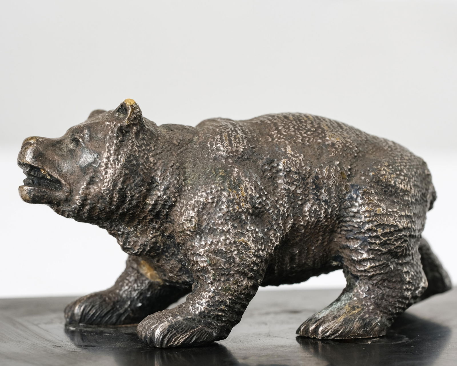 Silvered Bronze Bear Cub Sculpture, Late 19th Century (1 of 11)