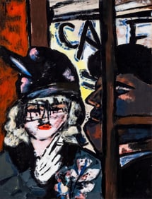 Max Beckmann, Signed Painting on Paper Mounted on Panel