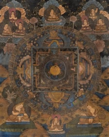 Tibetan Thangka Mandala Painting, Circa 1900