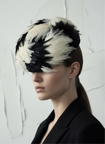 Mindy Fradkin, Black Beret with Ostrich Feathers