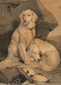 Edwin Douglas British 19th Century “Setters" Sporting Lithograph