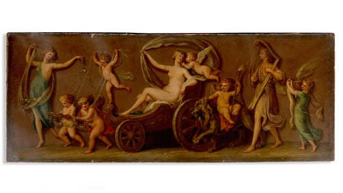 Giovanni Francesco Romanelli *Triumph of Venus* Oil on Canvas Painting, 17th Century