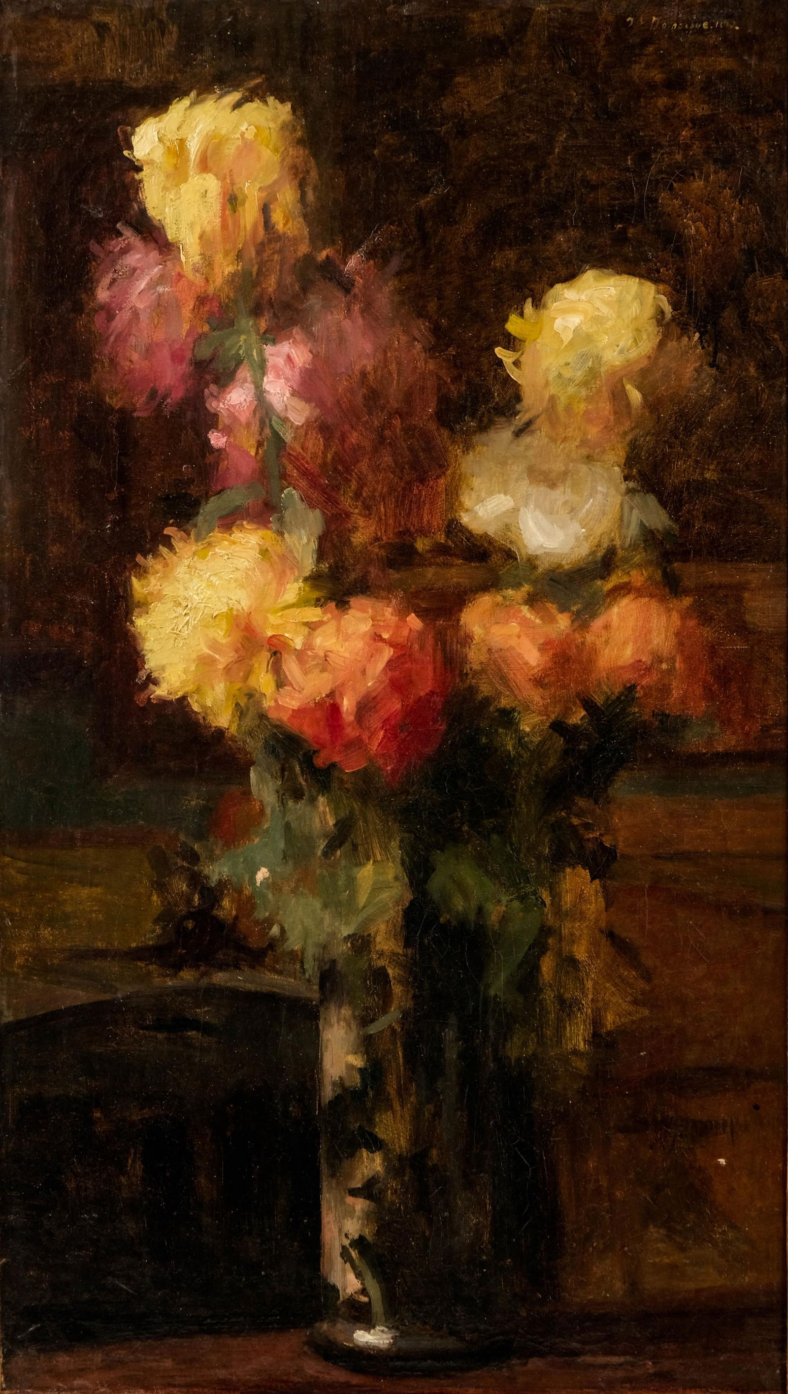 Jean Gabriel Domergue, Bouquet of Flowers Still Life, Signed Oil on Canvas Painting (1 of 12)
