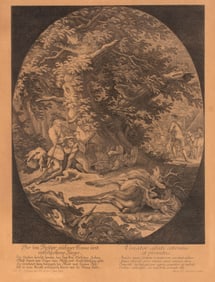 Johann Elias Ridinger German 18th Century Hunting Engraving