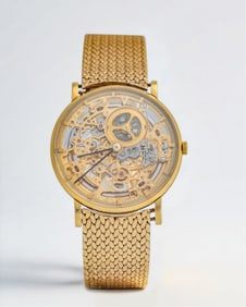 Rare Audemars Piguet Gold Automatic Skeletonized Wristwatch.