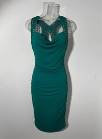 Alice, Dress, Back Cross-Straps with Gold Tone Beads