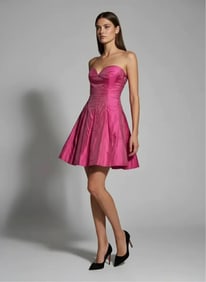 Hermes, Paris, Pink Silk Bustier Dress, Small