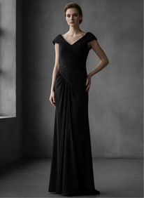 Tadashi, Collection NWT 1990s Vintage Black Evening Dress, Size Large