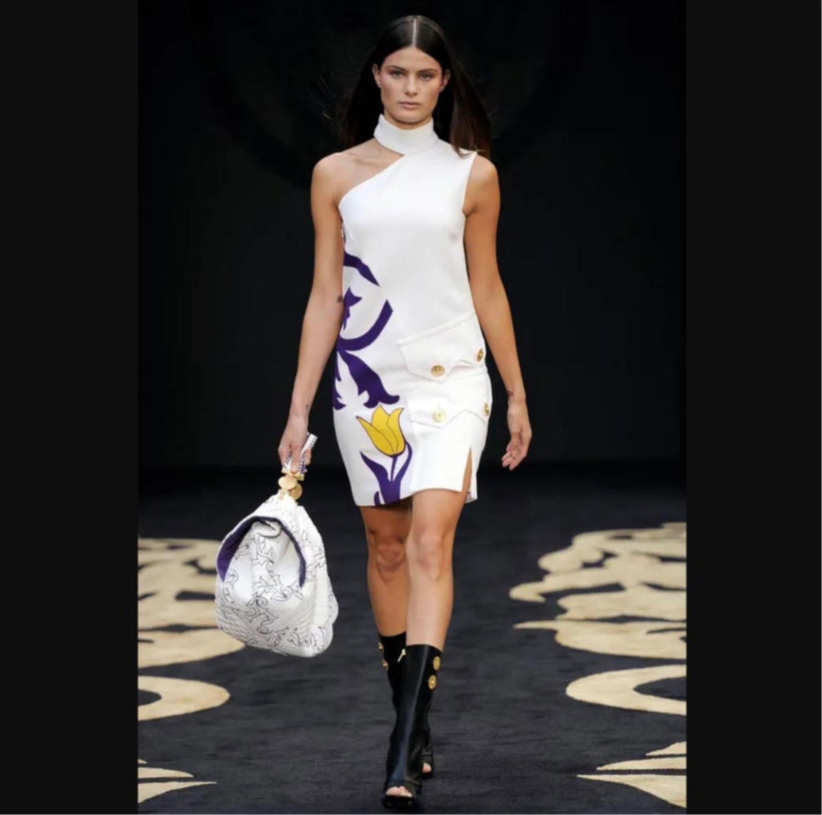 Versace, Tulip Dress with Gilded Buttons, S/S 2011: Keywords: Designer Brand Auctions, Luxury Clothing Sale, High-End Fashion Auctions, Exclusive Designer Apparel, Vintage Designer Clothing, Rare Fashion Auction, Pre-Owned Luxury Fashion, Designer, Han