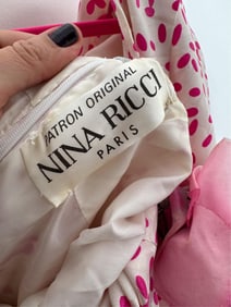 Nina Ricci, Paris Vintage Silk Polka Dot Dress