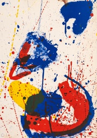 Sam Francis Lithograph on Vellum from the Series Hurrah for the Red, White and Blue