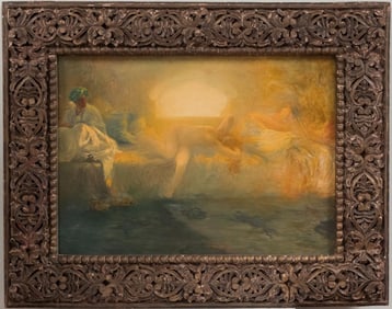 Henri Leriche Signed Oil on Canvas Painting in fantastic frame circa 1900