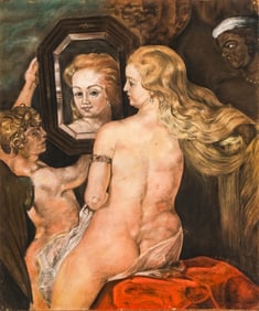 Jan Sluijters Signed Pastel Painting: Venus and Cupid