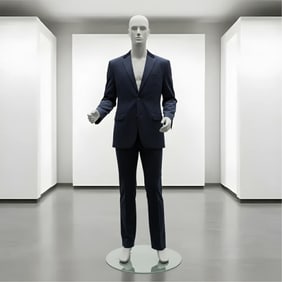 Christian Dior, Men's Corduroy Navy Blue Suit Size 54 / 7, approx. size XL