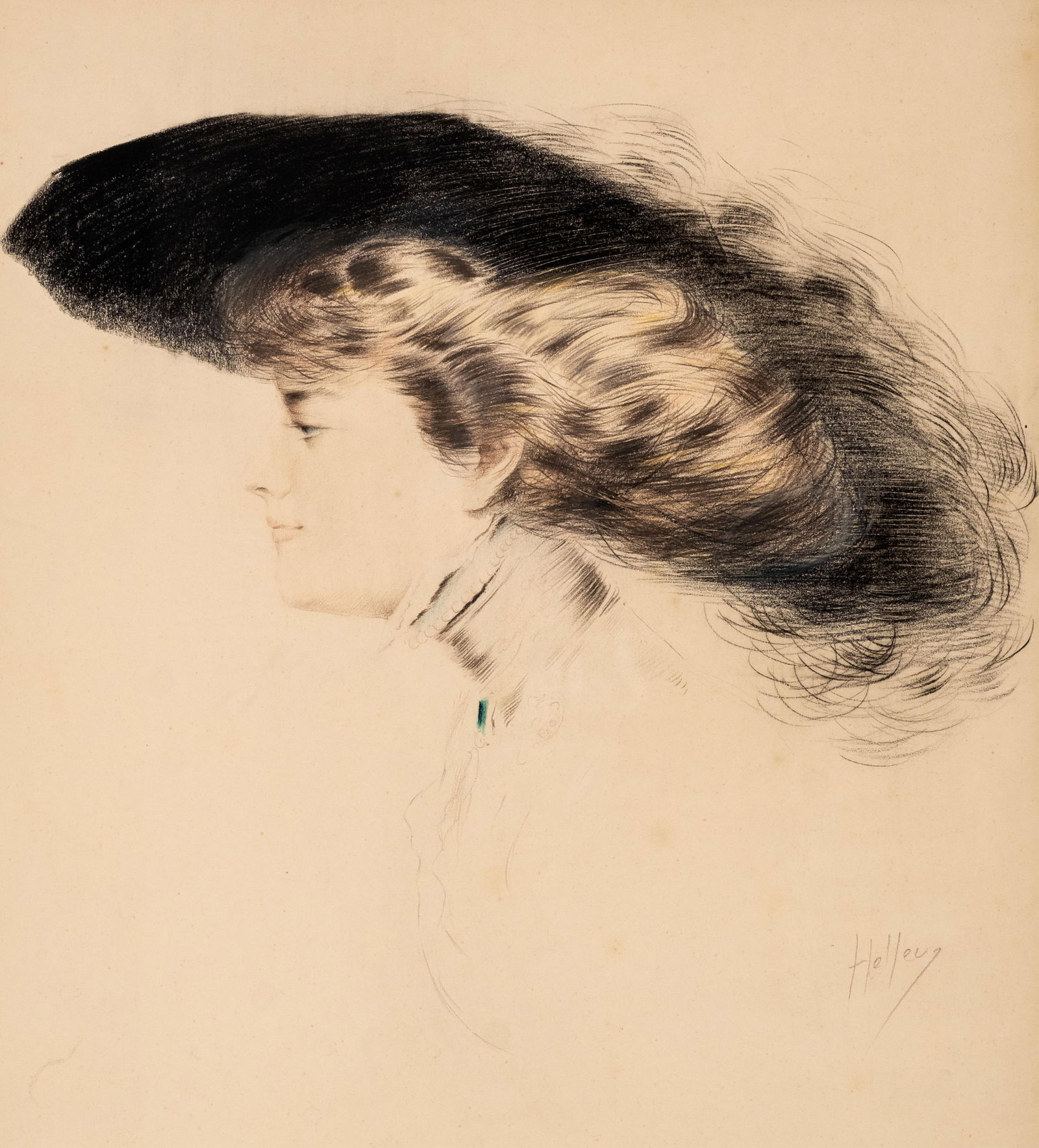 Paul-César Helleu (French, 1859–1927) Charcoal Drawing - Painting (1 of 9)