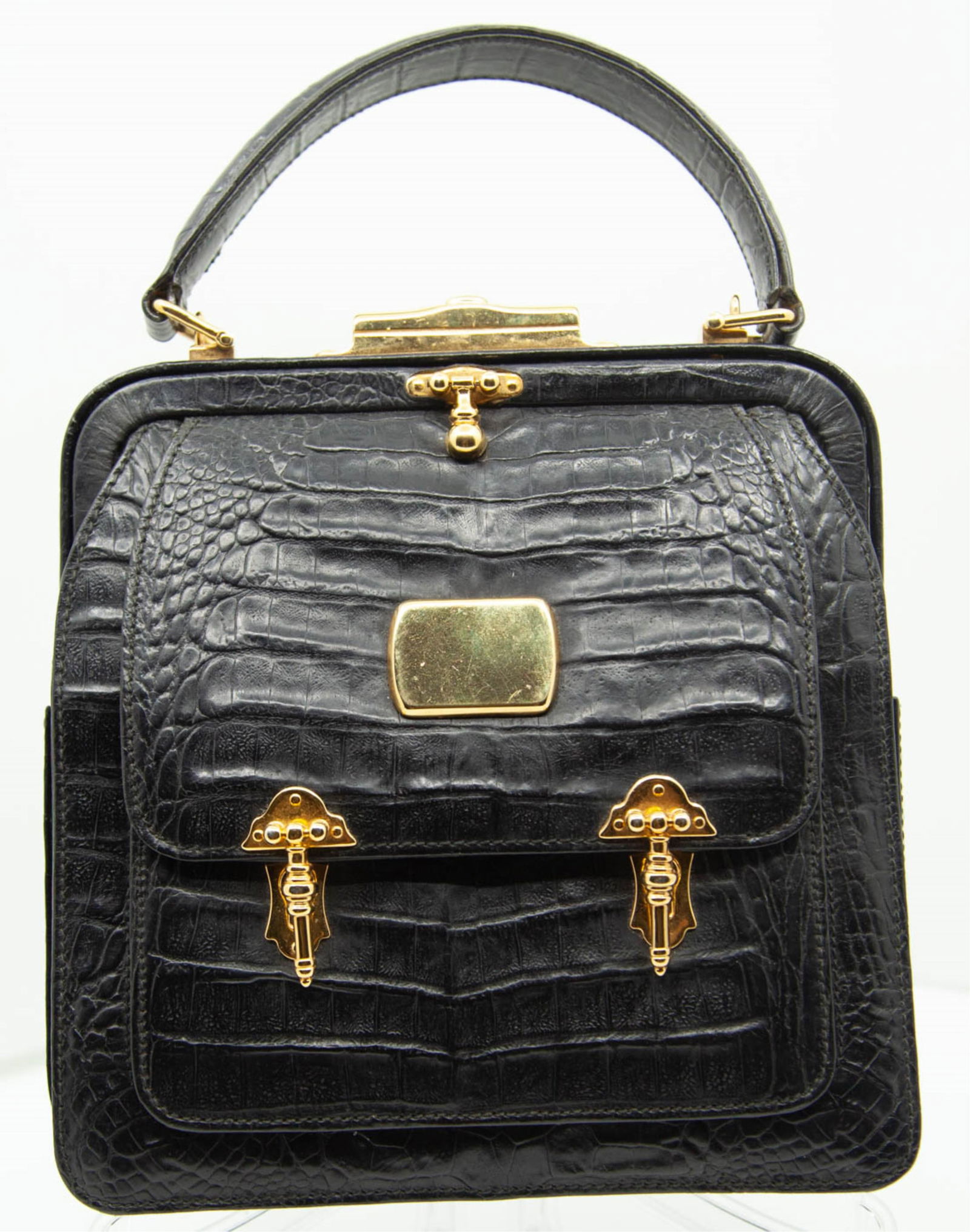 Valentino, Black Vintage Handbag Purse: Keywords: Designer Women, Luxury Clothing Sale, High-End Fashion Auctions, Exclusive Designer Apparel, Vintage Designer Clothing, Rare Fashion Auction, Pre-Owned Luxury Fashion, Designer, Handbags Auc