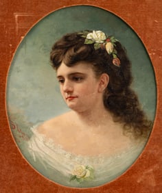 Signed Ben Irwin *Beauty*19th Century Oil on Board Belle Epoch Painting