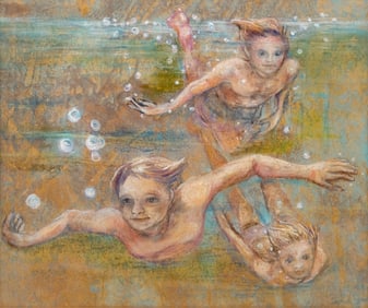 Mystery Artist: Contemporary Pastel Drawing / Painting on Paper, 20th Century