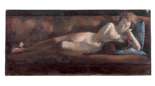 Bernadette Kelly Signed Oil Painting, Nude Lying on the Elbow