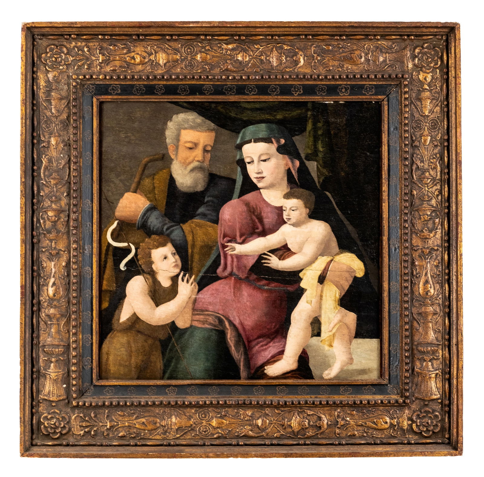 Old Master Oil Painting.Italian Possibly 16th C Bolognese of Holy Family, restored and cradle (1 of 9)