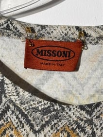 Missoni, Orange and Grey Zig-Zag Pattern T-Shirt, EU 48 / US 8