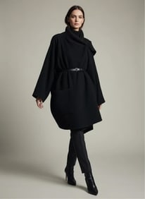 Central Park Grey Wrap Coat, One Size Fits All