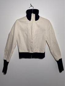 MIU MIU, Italian Crème and Navy Zipper Jacket