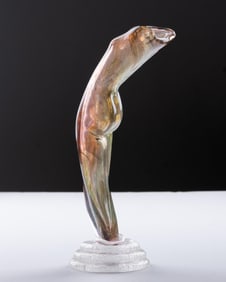 Contemporary Signed Edition Art Glass Female Form Vase, 20th Century