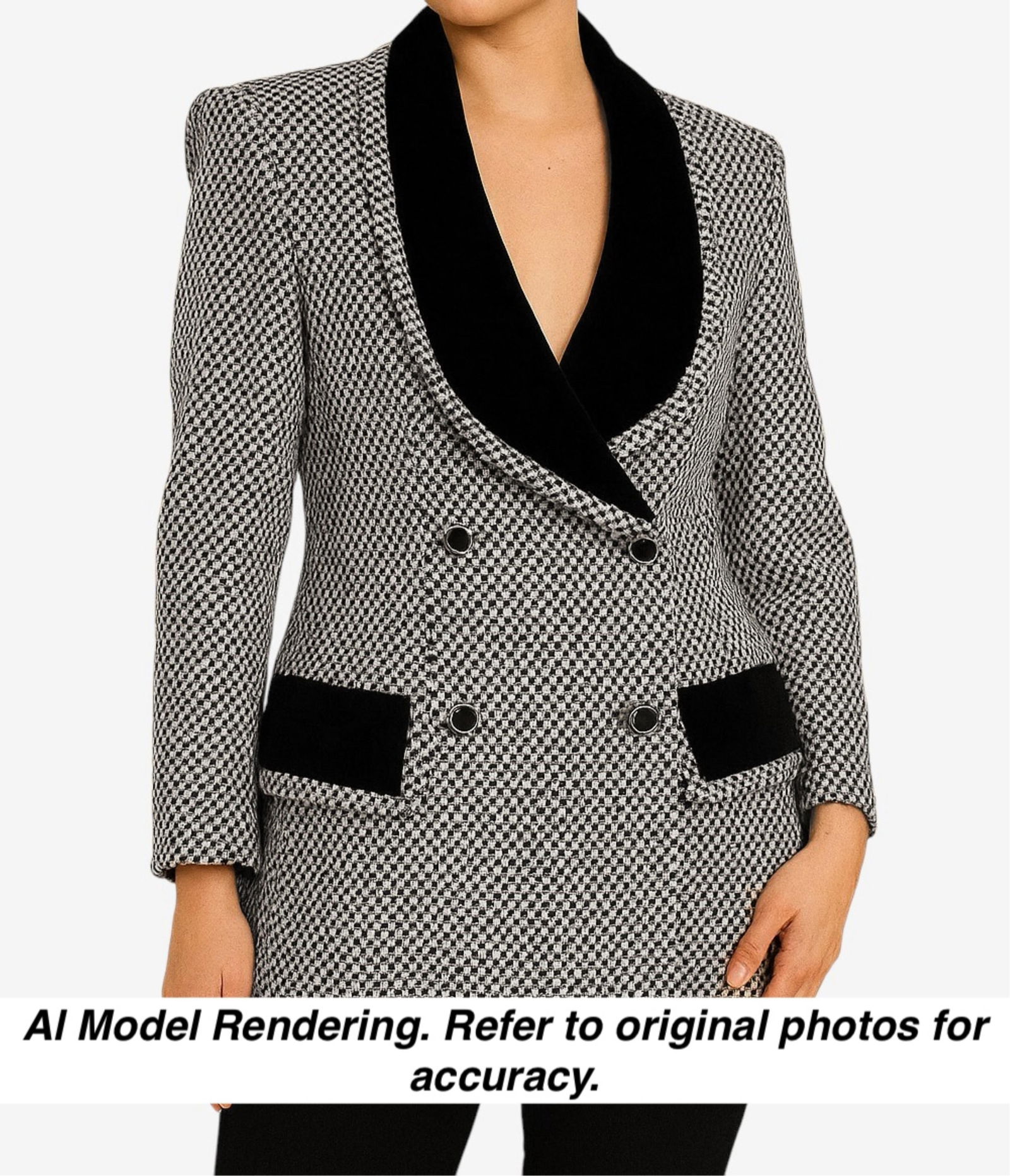 Fendi Wool And Silk Checkered Blazer: Keywords: Designer Couture, One-of-a-Kind, Rare Vintage, Vintage clothes shops near me, Unique vintage clothing, Vintage clothes near me, Preloved vintage clothing, Second-hand vintage clothing, Thrif