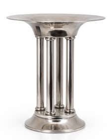 Art Deco Vienna Secession Silver-Plated Columnar Centerpiece Bowl, French