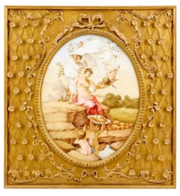 Important Royal Vienna Art Nouveau Porcelain Plaque, Signed “Riemeri," Toilette der Venus, Late
