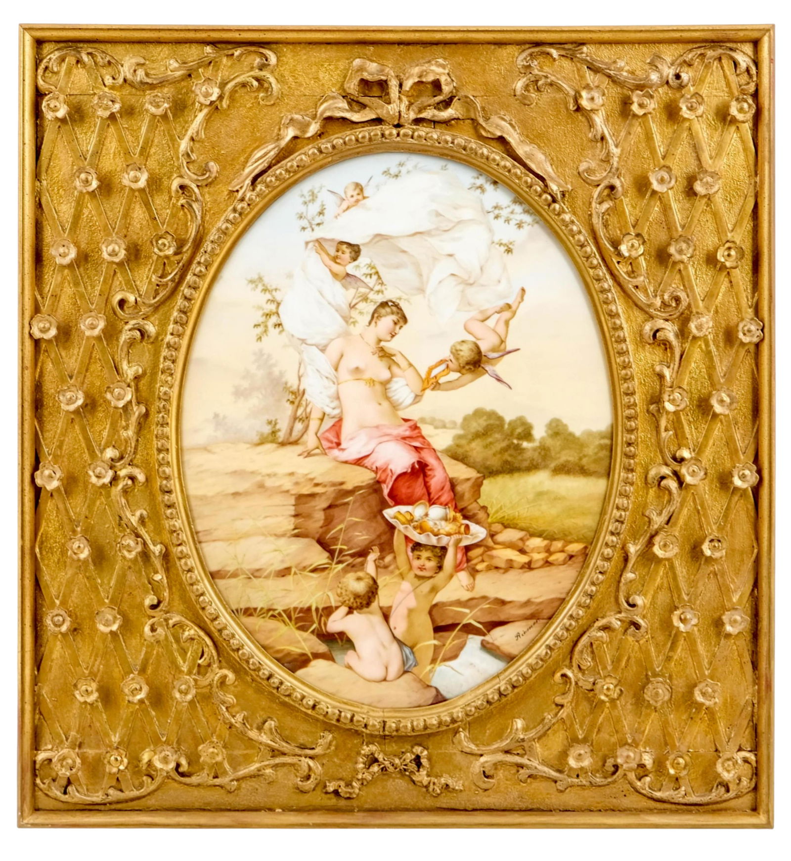 Important Royal Vienna Art Nouveau Porcelain Plaque, Signed “Riemeri," Toilette der Venus, Late (1 of 13)