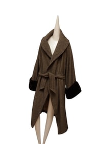 Jean Paul Gaultier, Vintage Designer Long Coat with Faux Fur and Removable Collar