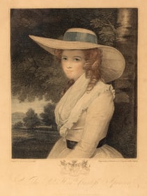 After Sir Joshua Reynolds, “The Right Hon. Countess Spencer" Stipple Engraving, Circa 1787