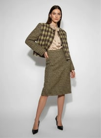 Nina Ricci, Skirt Suit Ensemble with Plaid Wool Pencil Skirt and Plaid Wool Jacket