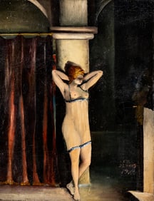 Early 20th Century Signed Painting of a Woman, Oil on Canvas, Dated 1928
