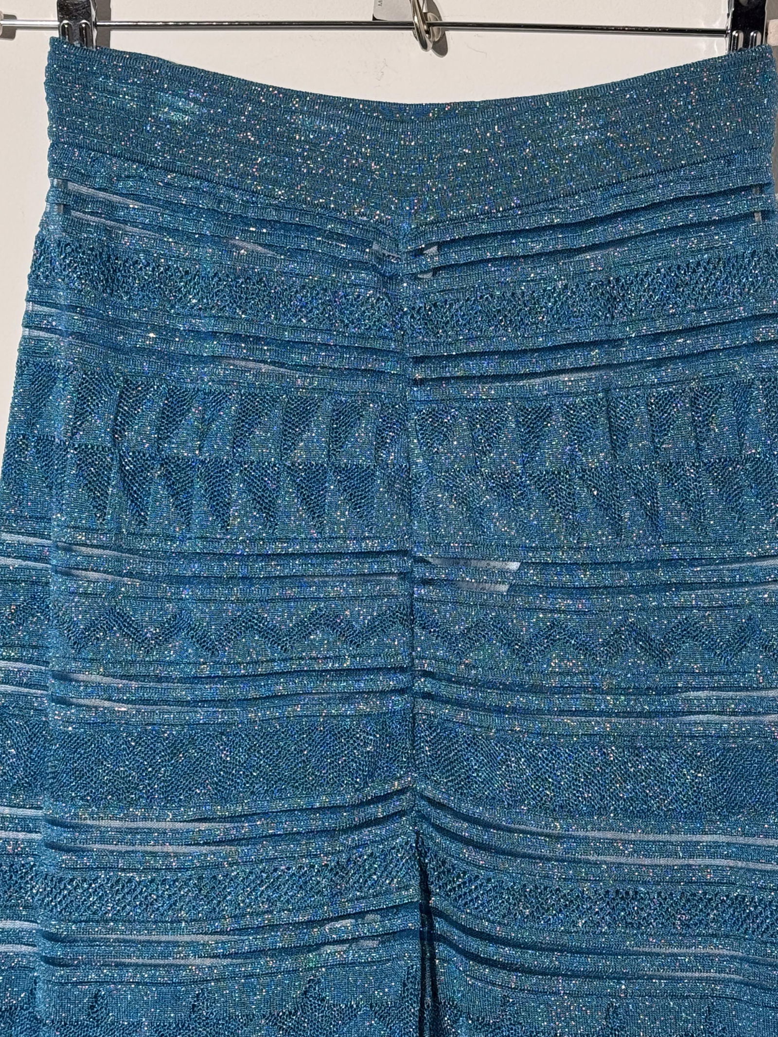 Missoni, Made in Italy Metallic Blue Lurex Palazzo Pants with Short Liner - 3