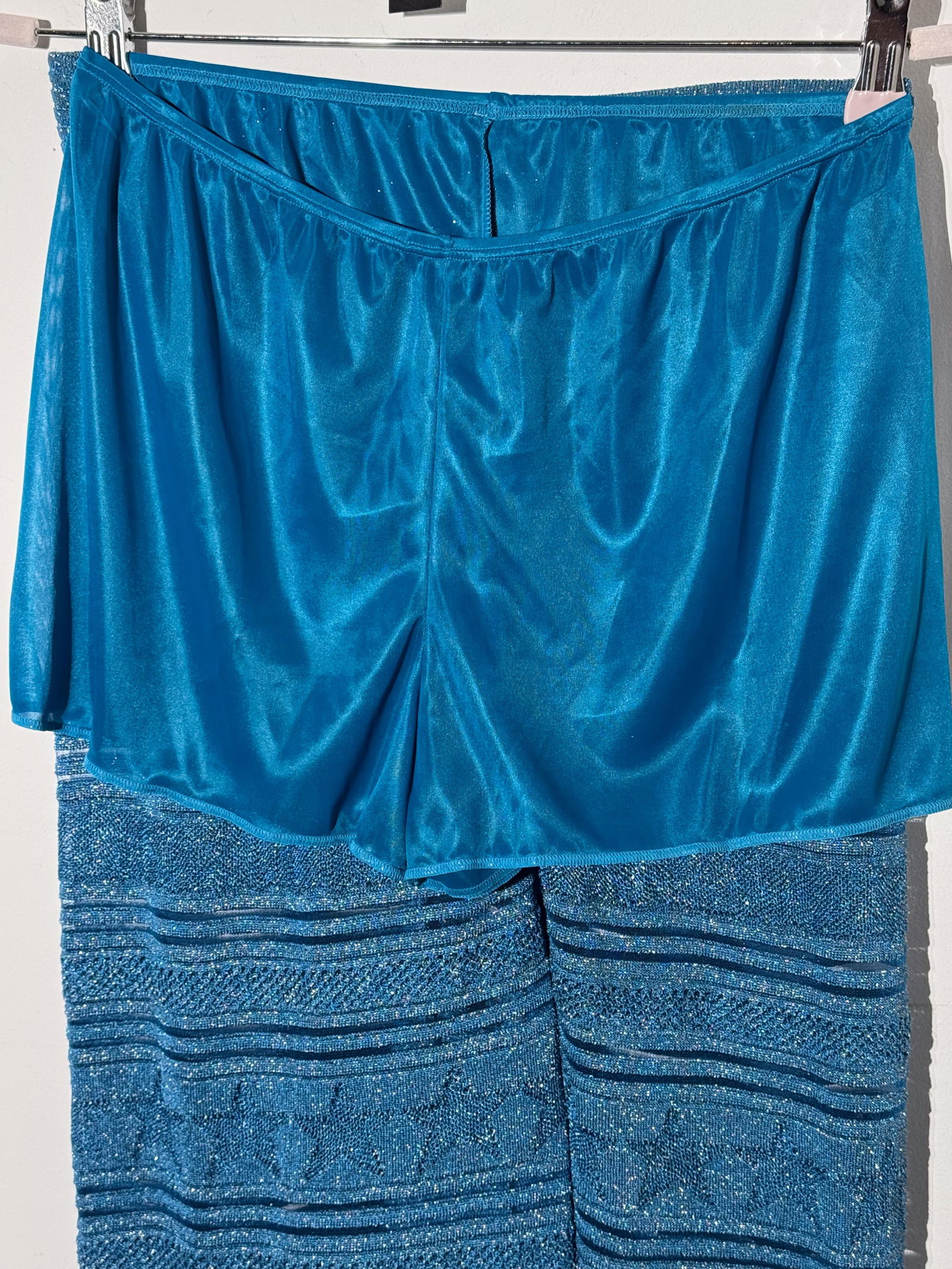 Missoni, Made in Italy Metallic Blue Lurex Palazzo Pants with Short Liner - 5