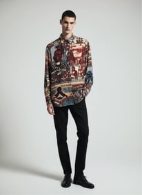 Jean Paul Gaultier, Native American Print "Democratic" Long Sleeve Shirt