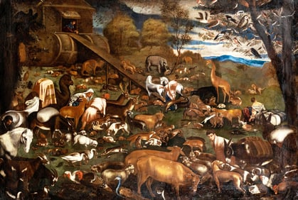 Jacopo Bassano, (attrib) “Noah’s Ark” Oil on Canvas, 16th Century