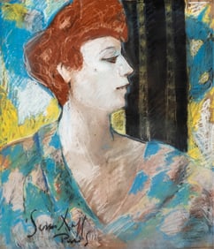 Parisian School Early 20th Century Pastel Portrait Painting
