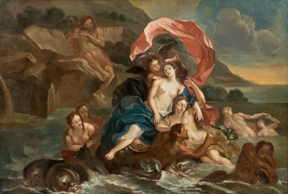 Antoine Coypel 17th Century French School Mythological Oil Painting, Galatea
