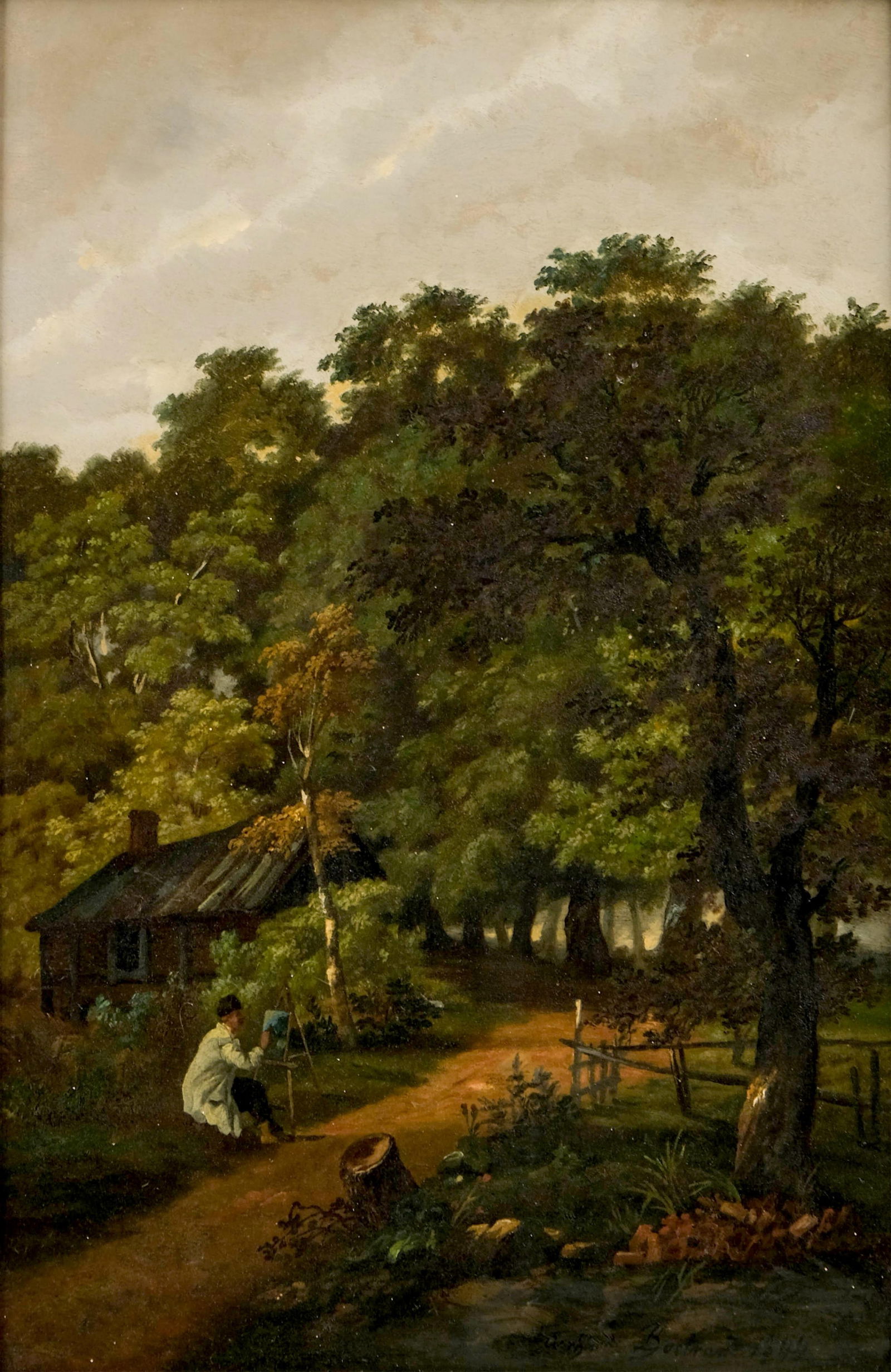 Bertrand (1844), The Artist at Work, Signed Oil on Panel Painting (1 of 12)